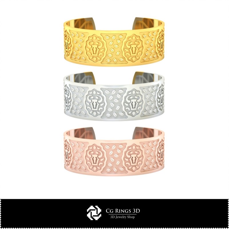Pulsera 3D de Tauro para Mujer, Joyería 3D CAD, Pulseras 3D CAD, Pulseras 3D, Pulsera Brazalete 3D, Pulseras del Zodiaco 3D