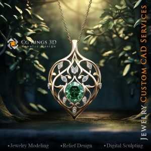 Pendentif Arbre - Bijoux 3D 2