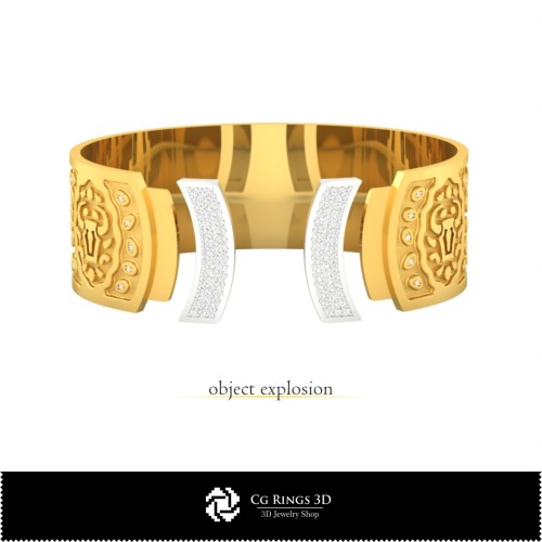 Brățară zodiacală Taur pentru femei 3D, bijuterii CAD 3D, brățări CAD 3D, brățări 3D, brățară tip manșetă 3D, brățări zodiacale