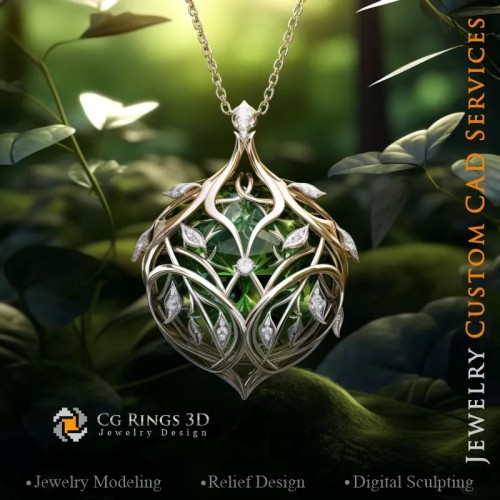 Pandantiv Copac - Bijuterii 3D