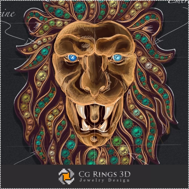Jewelry Design (Digital) - Lion Pendant Design