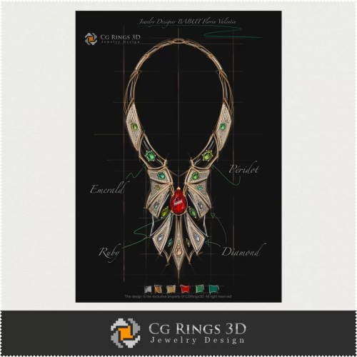 Diseño de joyas (Digital) - Boceto de collar