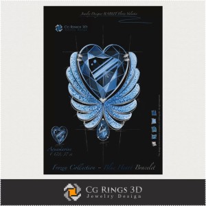 "Frozen" Blue Heart Bracelet - Jewelry Design (Digital) 2