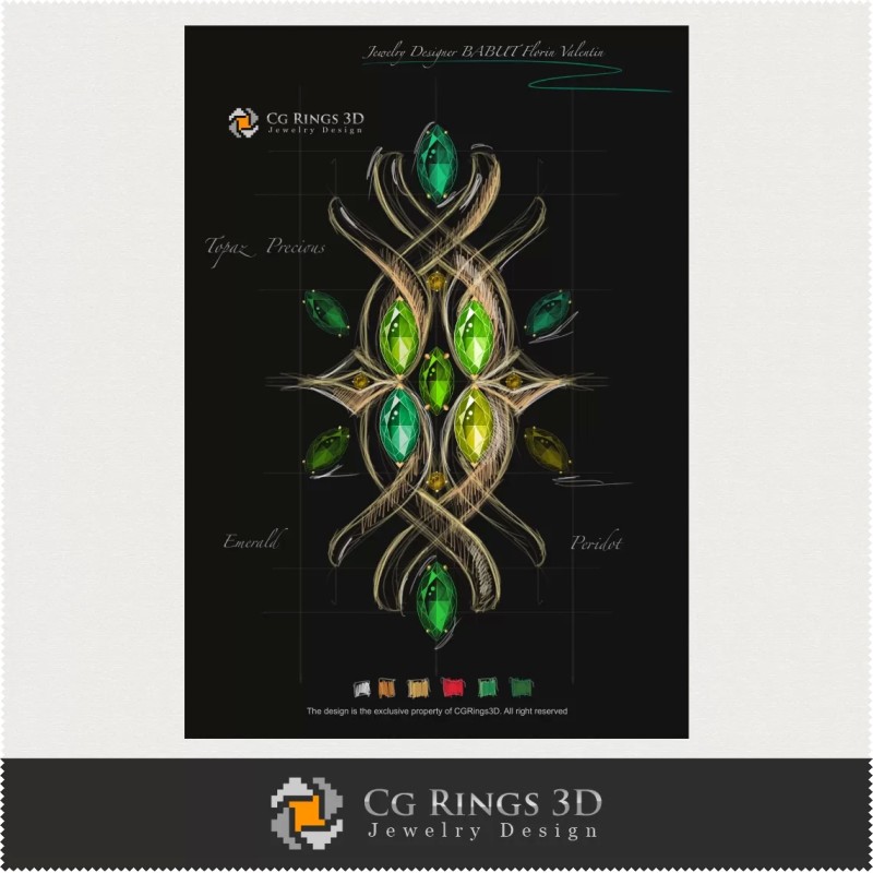 Boceto de colgante (Digital) - Diseño de joyería