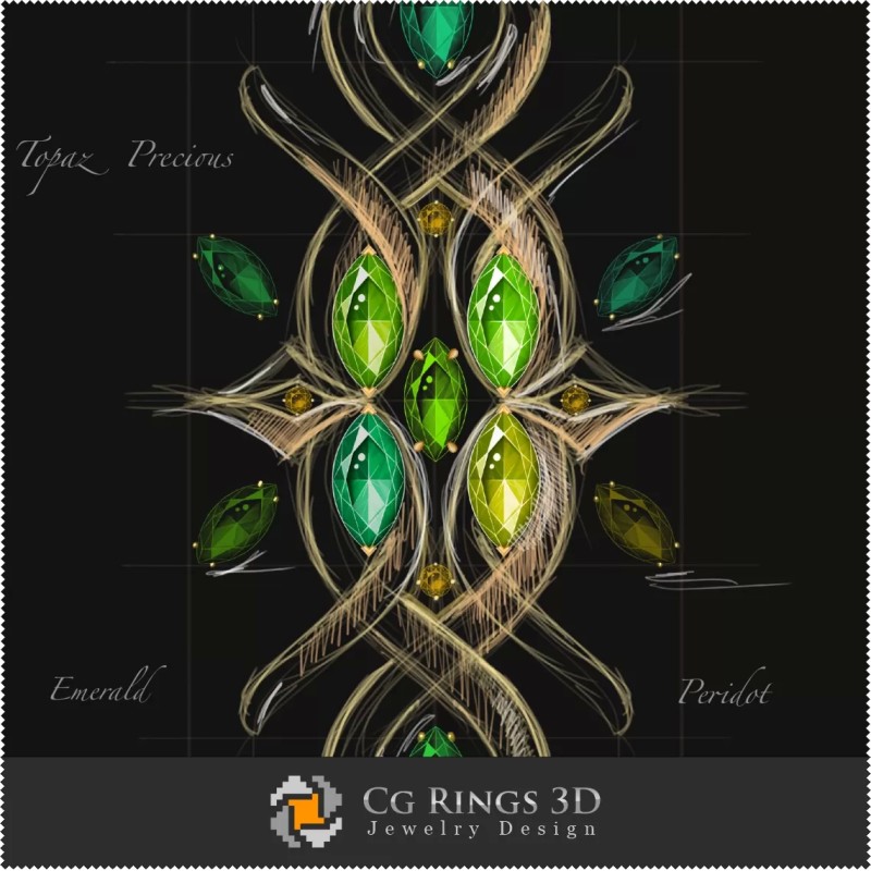 Pendant Sketch (Digital) - Jewelry Design