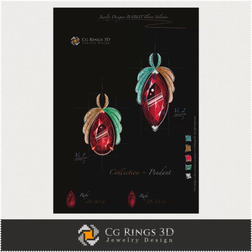 Pendant Sketch (Digital) - Jewelry Design