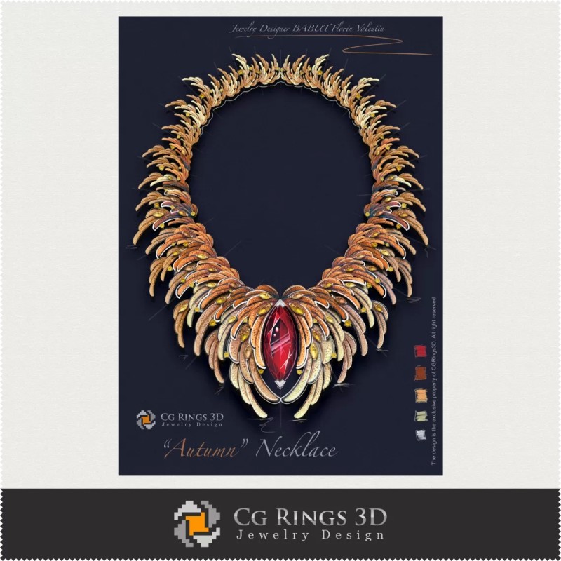 Necklace ,,Autumn,, - Digital Design Jewelry