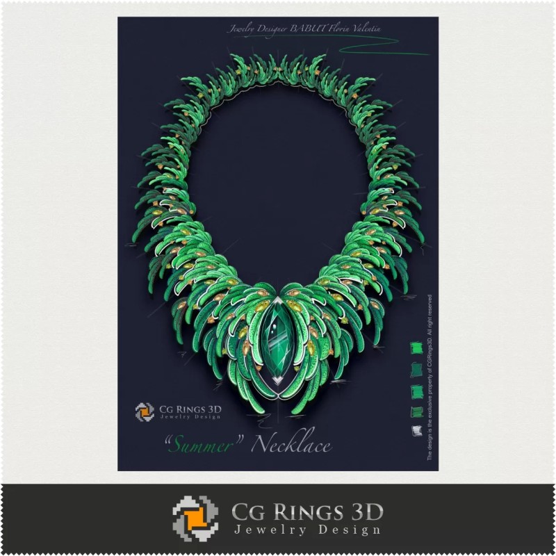 Collier ,,Été,, - Joaillerie Design Numérique