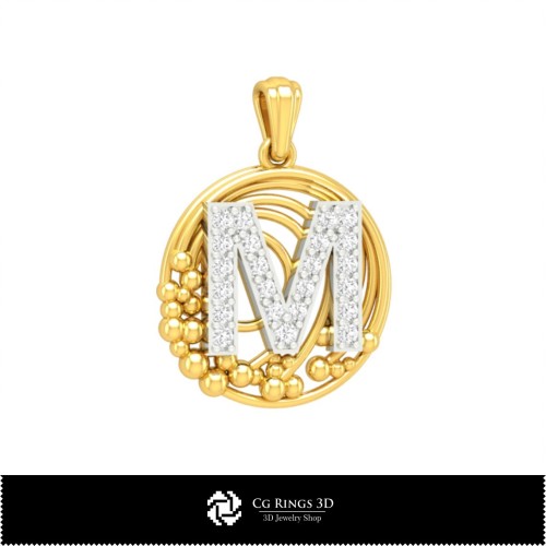 3D-Kollektion von Anhängern mit Initialen Home, Schmuck 3D-CAD, Schmuckkollektionen 3D-CAD