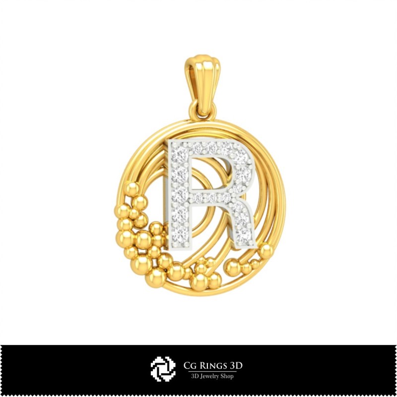 3D-Kollektion von Anhängern mit Initialen Home, Schmuck 3D-CAD, Schmuckkollektionen 3D-CAD