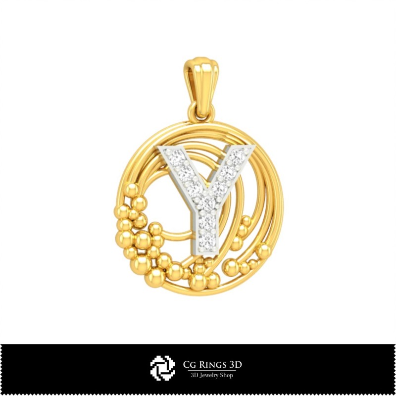 Colección 3D de colgantes con iniciales Home, CAD 3D de joyería, Colecciones de joyería CAD 3D