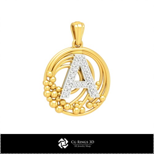3D-Kollektion von Anhängern mit Initialen Home, Schmuck 3D-CAD, Schmuckkollektionen 3D-CAD