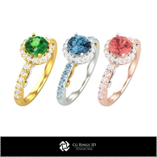 Anillos con piedras preciosas-Joyería CAD 3D en casa, Anillos de compromiso 3D, Anillos con piedras preciosas 3D, Joyería CAD