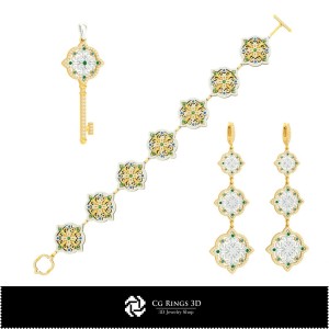Set de bijuterii - Bijuterii CAD 3D pentru casă, Bijuterii CAD 3D, Seturi de bijuterii CAD 3D