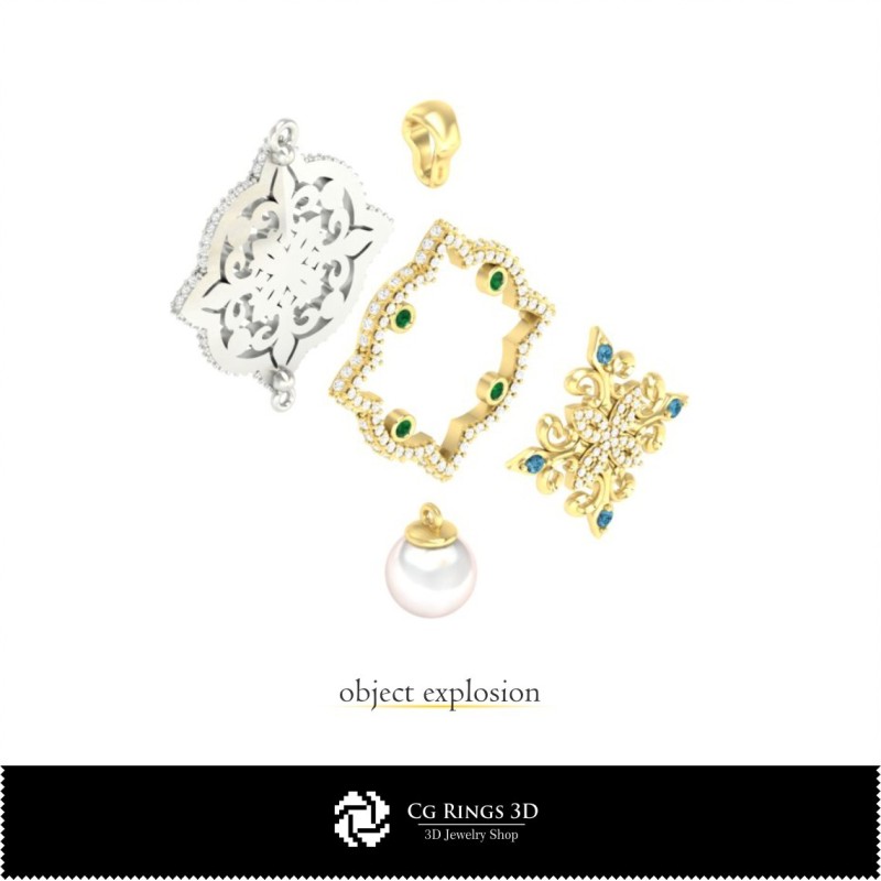 Bijoux - Ensemble de bijoux CAO 3D, CAO 3D de bijoux, Ensembles de bijoux CAO 3D