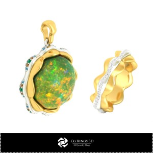 Conjunto de joyería - CAD 3D para hogar, CAD 3D de joyería, Conjuntos de joyería CAD 3D