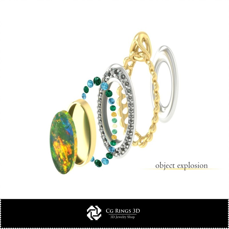 Jewelry-Jewelry Set 3D CAD Jewelry 3D CAD, Rings 3D CAD , Pendants 3D CAD , Jewelry Sets 3D CAD , Opal Rings 3D, 3D Opal Penda