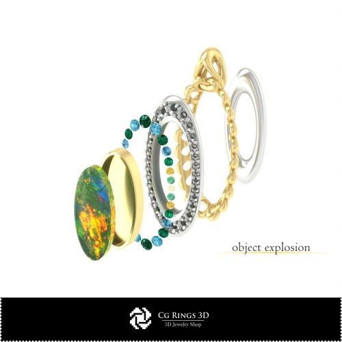 Bijuterii-Set bijuterii CAD 3D, Bijuterii CAD 3D, Inele CAD 3D, Pandantive CAD 3D, Seturi de bijuterii CAD 3D, Inele cu opal