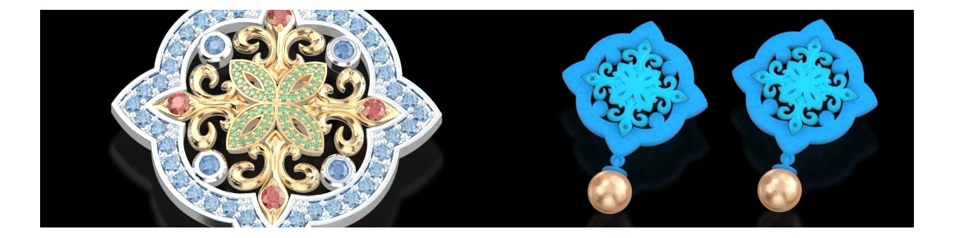 Modelos CAD de Pendientes Florales 3D – Diseños de Joyería Inspirados en la Naturaleza
