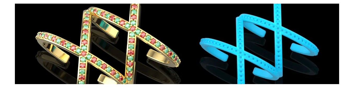 Bagues Crossover 3D CAO - Modèles de Design de Bijoux Modernes & Téléchargement