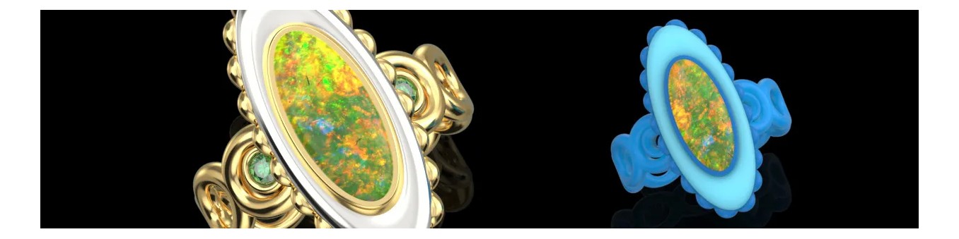 Inele cu Opal 3D CAD - Modele Premium Imprimabile pentru Bijutieri