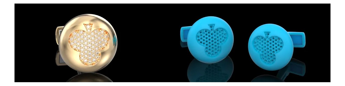 Modelos CAD de Gemelos con Cierre tipo Whale Back 3D | Archivos de Diseño 3D para Joyería