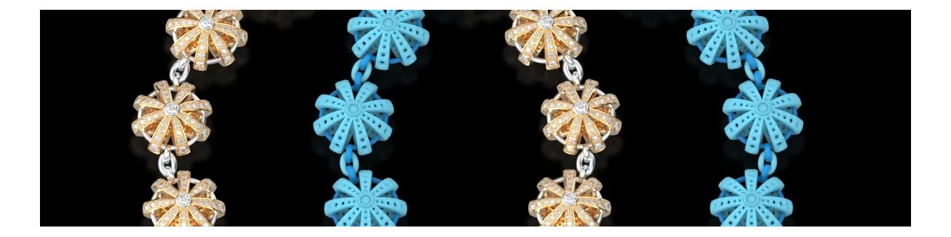 3D Diamant‑Halsketten CAD‑Modelle – Premium 3D‑Schmuckdesigns