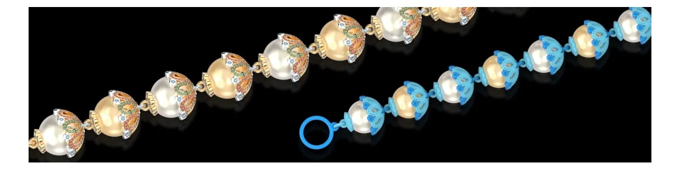 Modèles CAO de perles en 3D - Conceptions de colliers professionnelles pour bijoutiers